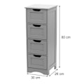 Pikkukuva 2 / 6: Coode pieni 4 laatikollinen säilytyskaluste 80 x 30 x 26 MDF harmaa Grå