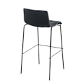 Miniatyrbillede 4 af 6: Barstol x1 moderne design stabelbar med sort stofsæde og 4 sorte metalben 10_0004957 Metall