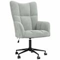 Miniatyrbillede 1 af 6: Moderne grå velour lounge stol med hjul DEC026673 Grå