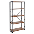 Miniatyrbillede 1 af 5: Bibliotek reol til opbevaring dekoration stue 165x80cm 5 niveauer udseende af vild eg 04_0001325 Guld