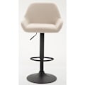 Miniatyrbillede 3 af 4: Barstole - Décoshop26 - TDB10226 - Creme stof - Sorte metal trumpetben - Justerbar 360° Grädde