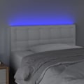 Miniatyrbillede 3 af 4: Hovedgærde - LED - Hvid - 100x5x78/88 cm - Syntetisk læder - Moderne - Design Vit