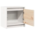 Pikkukuva 3 / 6: 2 kpl yöpöytiä, joissa on ovi ja lokero 40 x 30,5 x 40 cm valkoista mäntyä DEC034884 Vit