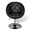 Miniatyrbillede 2 af 5: Barstol x1 loungestol justerbar højde i sort PVC og stål DEC029515 Svart