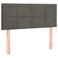 Miniatyrbillede 1 af 6: Hovedgærde til soveværelse møbel 80 x 5 x 78/88 cm i mørkegrå velour TDL0203176 Grå