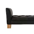 Miniatyrbillede 4 af 4: Bænk med polstring i mørkegrå stof - Décoshop26 - BAN10002 - Træben - Chesterfield stil