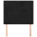 Miniatyrbillede 2 af 6: Hovedgærde - Klassisk - 100x5x78/88 cm - Sort fløjl - Elegant og komfortabel Svart