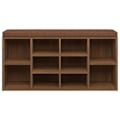 Miniatyrbillede 2 af 4: Skoopbevaringsbænk 10 rum 103 x 30 x 48 cm ingeniørtræ farve egetræ brun DEC024864 Brun