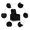 Miniatyrbillede 6 af 6: Fauteuil relax TV med elektrisk hældningsfunktion, meget komfortabel i sort stof DEC028488 Svart