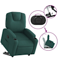 Miniatyrbillede 5 af 6: Fauteuil relax TV med komfortabel polstring, elektrisk løftefunktion i mørkegrøn stof DEC028222 Guld