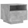 Pikkukuva 2 / 6: Yöpöytä LED-valoilla ja laatikolla 40 x 39 x 37 cm harmaata insinööripuumateriaalia DEC033190 kastanj