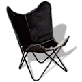Miniatyrbillede 3 af 6: Moderne design lounge stol sort og hvid, sort kalveskind DEC026797 Vit