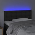 Miniatyrbillede 3 af 5: Hovedgærde - LED - Sort - 100x5x78/88 cm - Syntetisk læder - Moderne design Svart