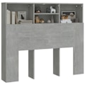Miniatyrbillede 2 af 6: Hovedgærde - MDF - 120x19x103,5 cm - Grå - Moderne - Integreret opbevaring Grå