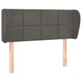 Miniatyrbillede 1 af 4: Hovedgærde - Ikke specificeret - 93x23x78/88 cm - Mørkegrå fløjl - Klassisk stil - Ører Mörkgrå