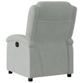 Miniatyrbillede 4 af 6: Fauteuil relax TV med komfortabel polstring og manuel vippefunktion i lys grå fløjl DEC027922 Grå