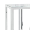 Miniatyrbillede 4 af 5: Funktionel konsolbord i stil 110 x 30 x 70 cm i sølvfarvet rustfrit stål og glas DEC031503 Silver