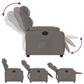 Miniatyrbillede 3 af 6: Fauteuil relax TV med komfortabel polstring og manuel hældningsfunktion i taupe stof DEC028183 Guld