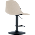 Miniatyrbillede 3 af 6: Barstol x1 med justerbar fodstøtte, drejelig, sæde i creme stof, sort metalramme 10_0004838 Grädde