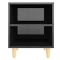 Miniatyrbillede 2 af 4: Nattbord med hylder 40 x 30 x 50 cm sort ingeniørtræ DEC033217 kastanj