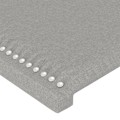 Miniatyrbillede 3 af 6: Hovedgavl til seng til soveværelse, møbel i 2 dele 72 x 5 x 78/88 cm lys grå stof TDL0206431 Grå