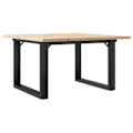 Miniatyrbillede 1 af 6: Rektangulært industristyle sofabord 60 x 60 x 40 cm fyrretræ og stål DEC036243 kastanj