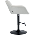 Miniatyrbild 3 av 6: Barstol hög x1 funktion rotation 360° i krämfärgad sammet med dekorativa sömmar, svart metallunderrede 10_0005268 Grädde