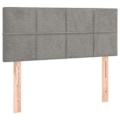 Miniatyrbillede 1 af 4: Hovedgærde - Klassisk - 90x78/88 cm - Lys grå fløjl - Elegant design - Komfortabel at røre ved Ljusgrått