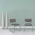 Miniatyrbillede 4 af 5: Sæt med 4 stabelbare konferencestole i grå syntetisk materiale med stel i krom metal 03_0002796 Grå