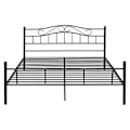 Miniatyrbillede 2 af 5: Sort metal sort med metal lameller og madras 160x200cm med buet hovedgærde 03_0002720 Metall