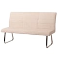 Miniatyrbillede 1 af 6: Bænk til spisebord i creme chenille stof 180 cm og børstet rustfrit stål 04_0005819 Grädde