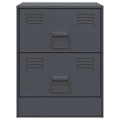 Pikkukuva 2 / 6: 2 kpl yöpöytiä laatikoilla 34,5 x 39 x 44 cm antrasiitti teräs DEC034817 Flerfärgad