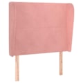 Miniatyrbillede 1 af 4: Hovedgærde til seng til soveværelse møbel med sidekant 103 x 23 x 118/128 Plysset stof i rosa
