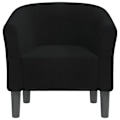 Miniatyrbillede 2 af 6: Lounge stol komfortabel sæde rund ryg moderne design i sort stof DEC026471 Svart