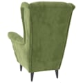 Miniatyrbillede 4 af 6: Lounge stol til stue designet og moderne i lysegrønt velour DEC028682 Grön