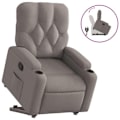 Miniatyrbillede 2 af 6: Fauteuil relax TV med behagelig polstring, elektrisk løft i taupe stof DEC028204 Guld