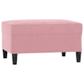 Miniatyrbillede 1 af 6: Reposeføder taburet sengestel 70 x 55 x 41 cm i lyserødt velour DEC030553 Rosa