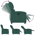 Miniatyrbillede 6 af 6: Fauteuil relax TV med elektrisk vippefunktion, meget komfortabel i mørkegrønt fløjlsstof DEC028611 Guld