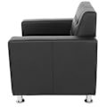 Miniatyrbillede 5 af 6: Lounge stole til venteværelse i sort syntetisk med metalben 04_0003124 Metall