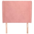 Miniatyrbillede 2 af 4: Hovedgærde til seng til soveværelse møbel med sidekant 103 x 23 x 118/128 Plysset stof i rosa