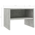 Pikkukuva 4 / 4: Yöpöytä avolla osastolla 40 x 30 x 30 cm harmaata puuinsinöörityötä DEC033973 kastanj