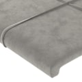 Miniatyrbillede 4 af 6: Hovedgavl til seng, tilbehør til soveværelse, møbel med sidekant 103 x 16 x 78/88 lys grå velour