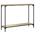 Miniatyrbillede 4 af 6: Entréemøbel konsolbord design elegant 101 x 30,5 x 75 cm ingeniørtræ og metal DEC031922 kastanj