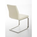 Miniatyrbillede 3 af 6: Stol til spisestue x1 moderne design i creme PVC med støtte i rustfrit stål 10_0001990 Grädde