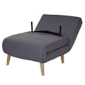 Miniatyrbillede 3 af 4: Sofa-seng stol til en person funktionel sammenklappelig i mørkegråt stof