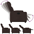 Miniatyrbillede 3 af 6: Fauteuil relax TV med behagelig polstring, manuel vippefunktion i mørkebrun stof DEC027996 kastanj