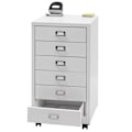 Miniatyrbillede 2 af 6: Caisson à tiroirs pour bureau 75 x 40 x 41 cm 6 tiroirs métal blanc 04_0008272 Vit