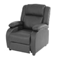 Miniatyrbillede 1 af 3: Recliner sofa med fodskammel og armlæn i sort syntetisk materiale