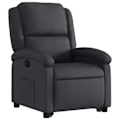 Miniatyrbillede 3 af 6: Fauteuil relax TV med komfortabel polstring, elektrisk løftefunktion i ægte sort læder DEC028065 Svart