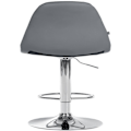 Pikkukuva 6 / 6: Bar Stool x1 with adjustable height footrest swivel gray PVC seat chrome metal frame 10_0004823 Grå